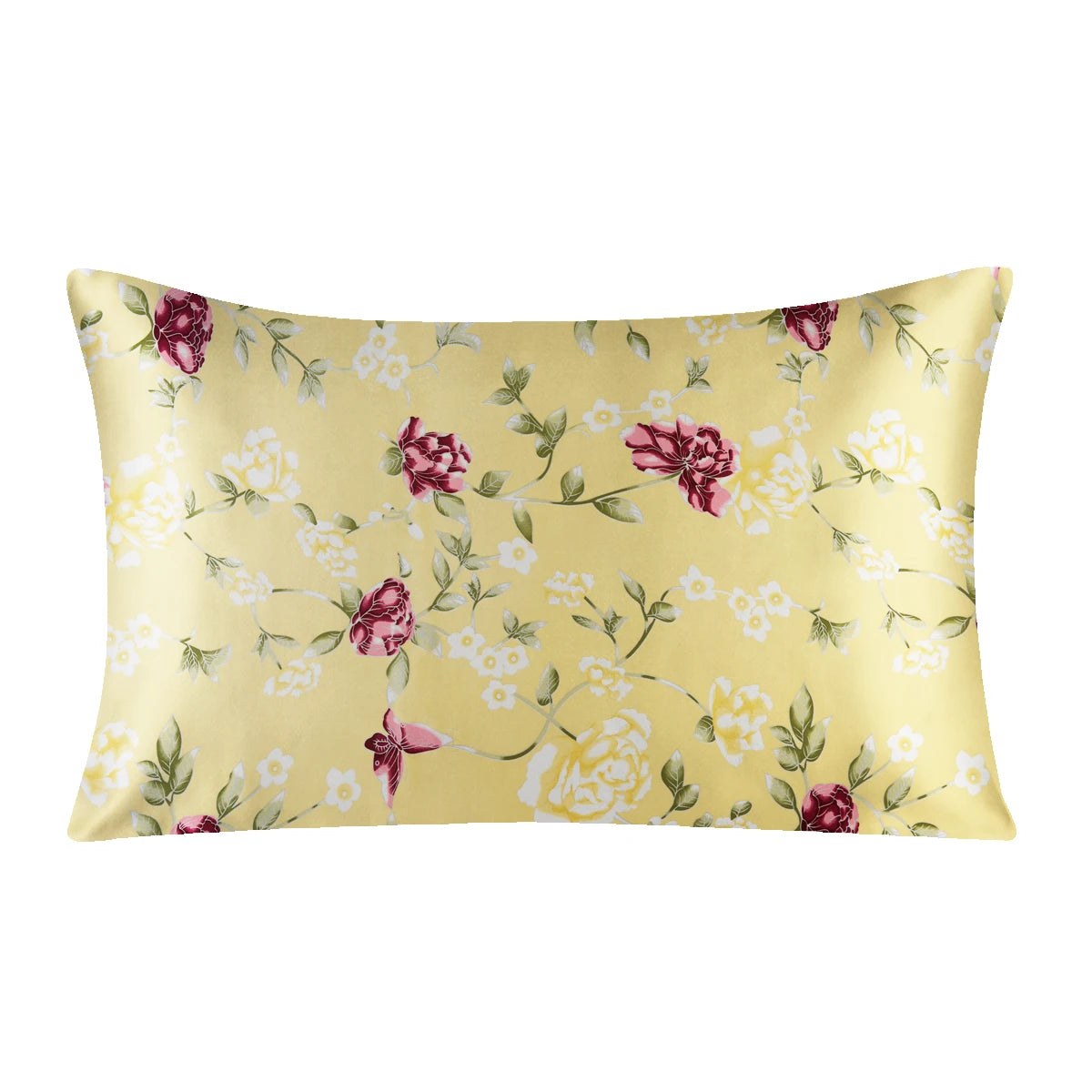 New 100% Nature Mulberry Floral Silk Pillowcase Zipper Pillow Case