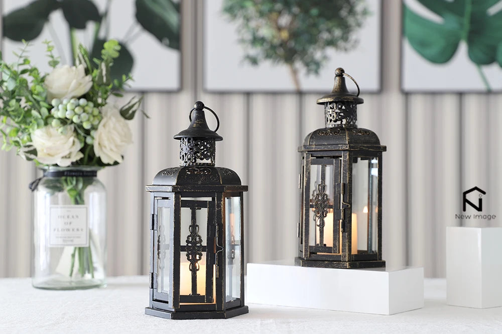 Vintage Nordic Candle Holder Lanterns Candles