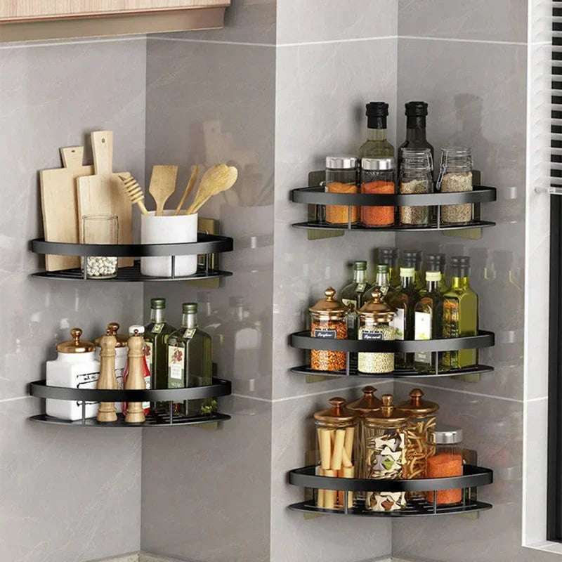 No Drill Wall Corner Bathroom Shelf Corner Shelf Storage Organizer