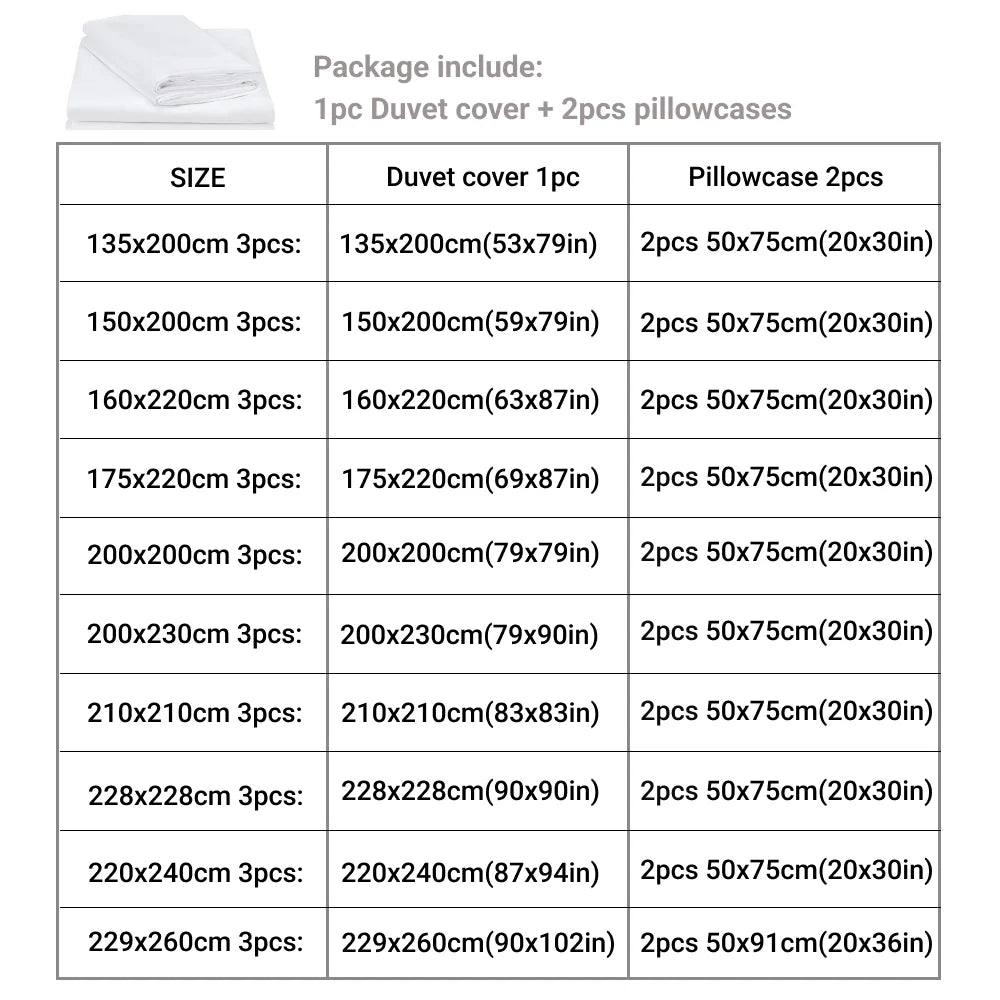3pcs Duvet Cover Set with Pillow Case Double Comforter Bedding Set