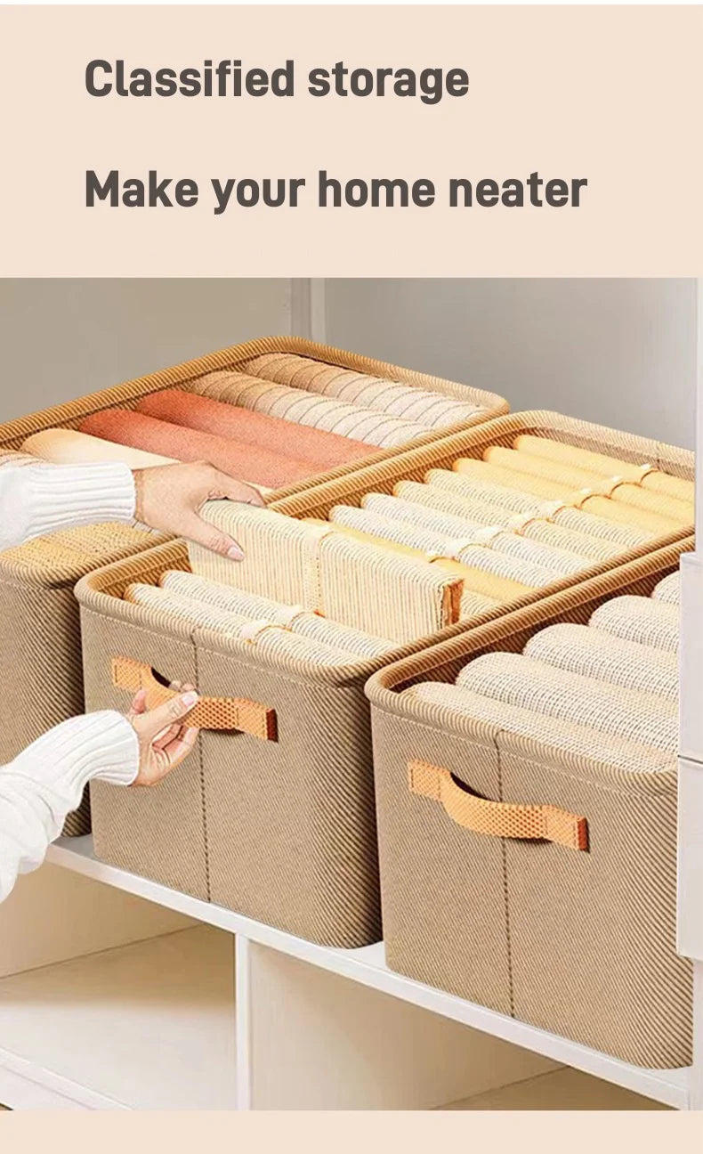 Folding Cotton Linen Storage Box Basket For Storing Dirty Clothes Laundry Basket