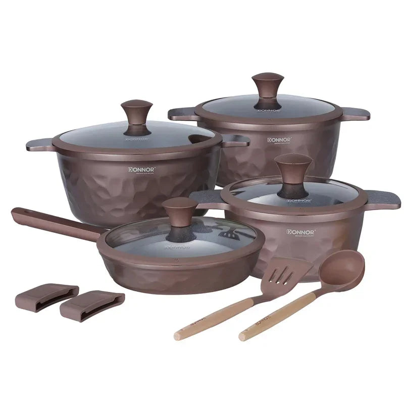 DONNOR Non-stick Pot 12/13/16pcs Cookware Set