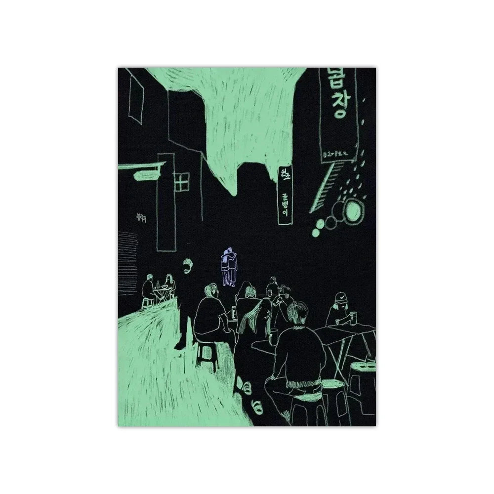 1PC Frameless Japanese Vintage Koi HD Posters Canvas Painting