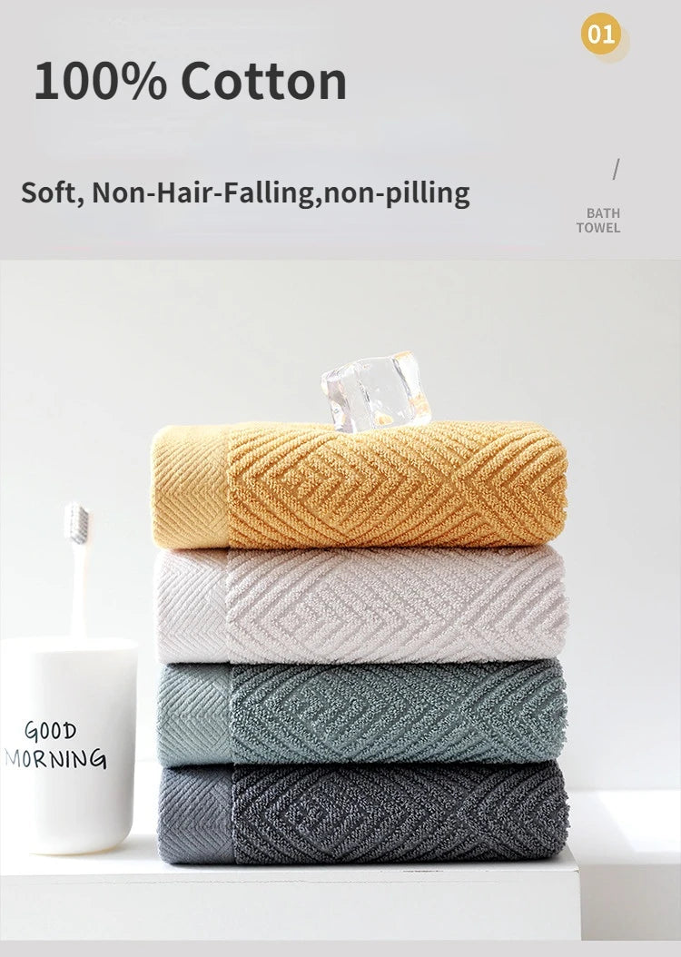 3Pcs/Pack Long-Staple Cotton Bath Towel Face Towel Set