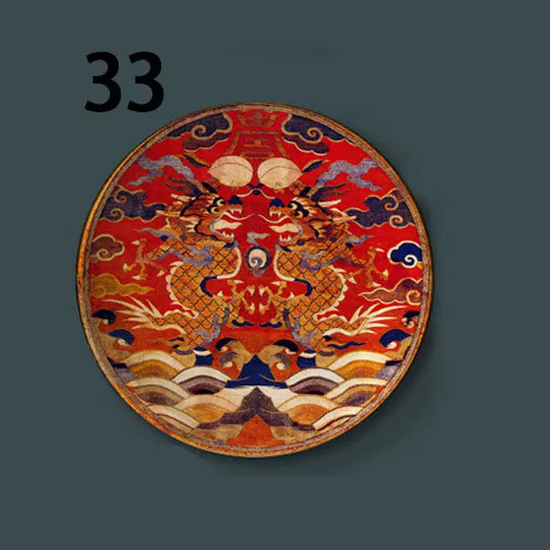 6-8inch Chinese Style Ceramic Plate with Dragon Phoenix