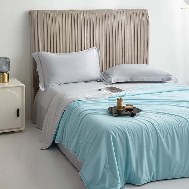 Air Condition Comforter for Summer Pure Color Ice Silk Cooling Blanket