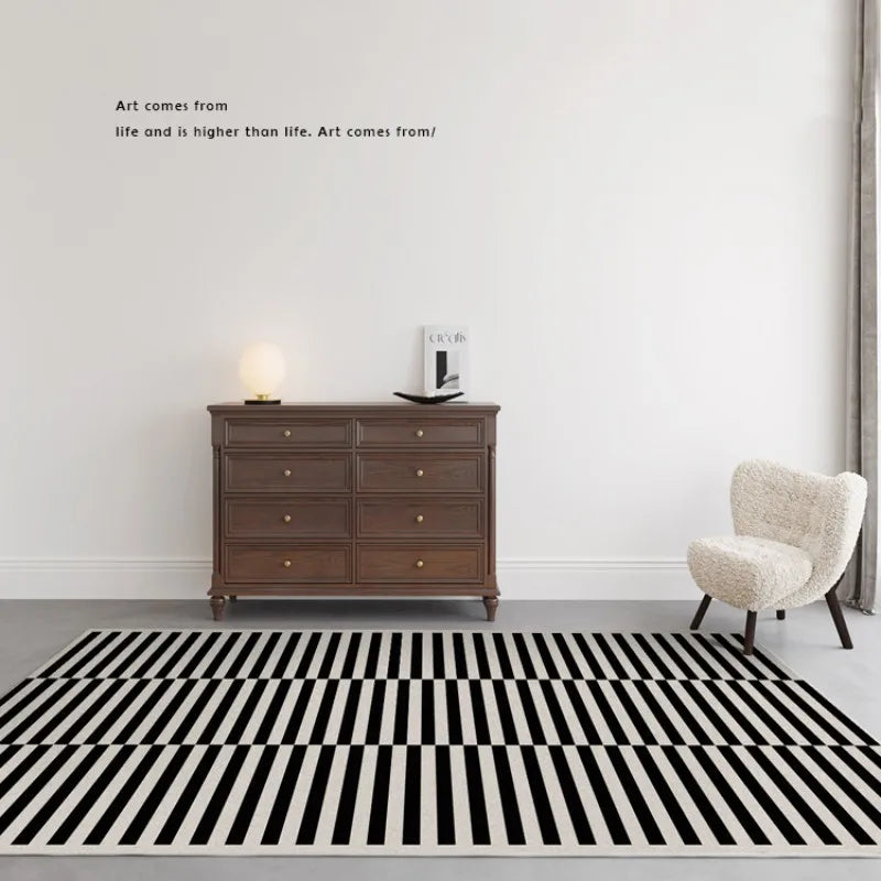 French Retro Rugs for Bedroom Checkerboard Living Room Decoration