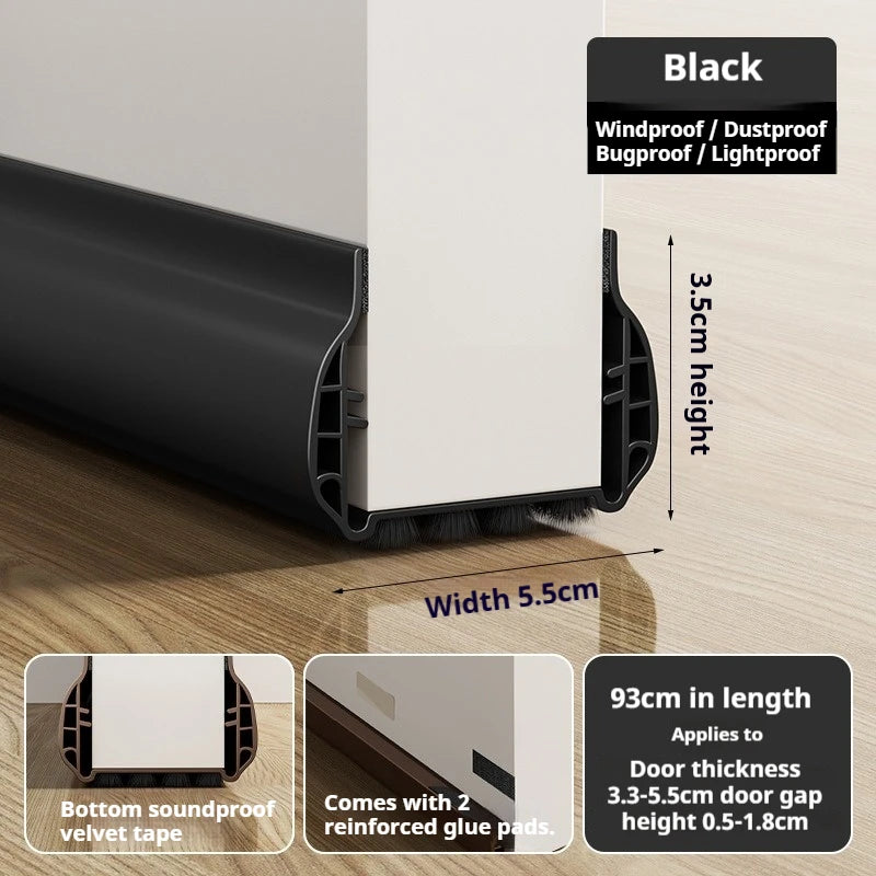 Pvc Door Seal Draft Stopper With 4 Layer Brush Reduce Noise Insect Proof