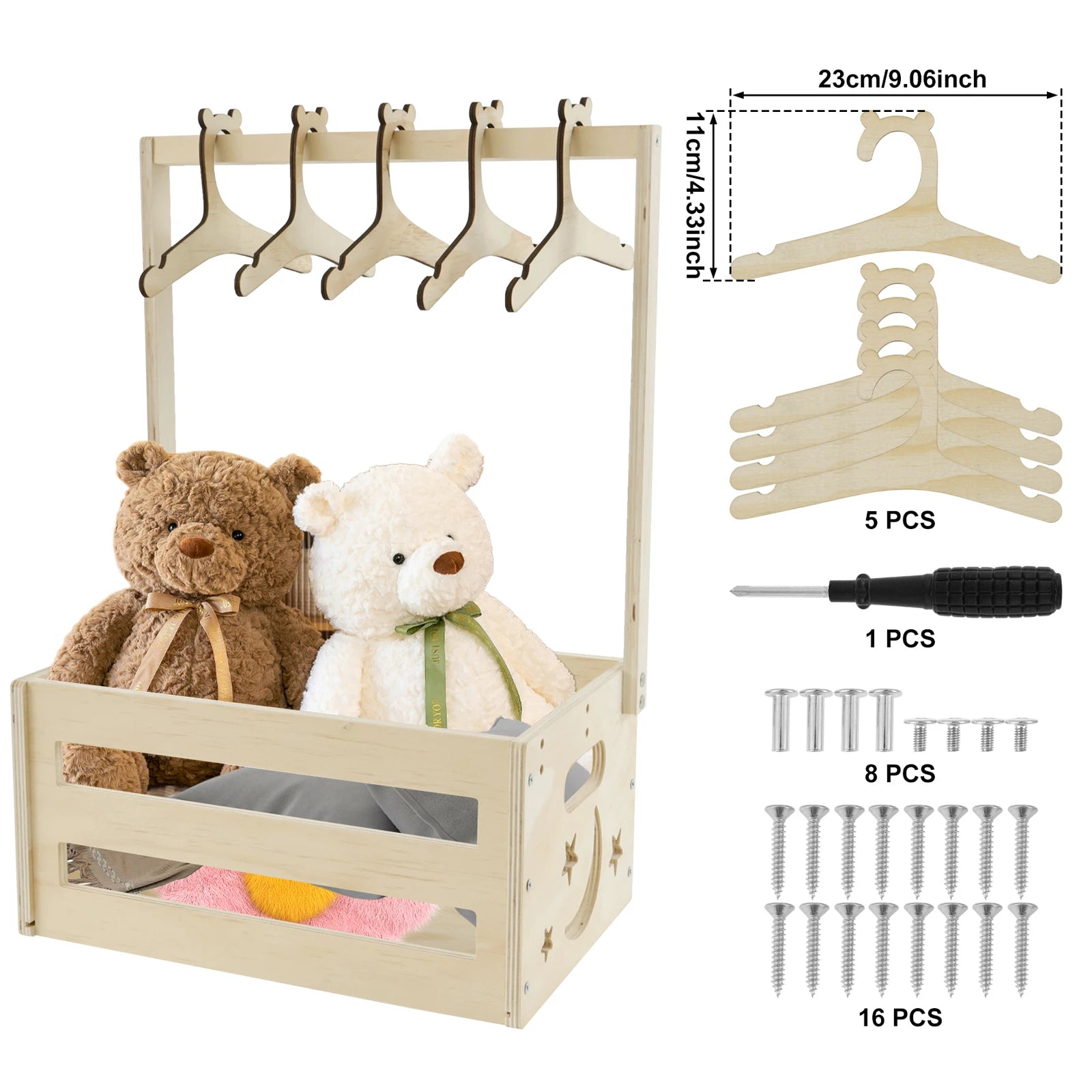 Wood Storage Crate Baby Shower Clothing Basket Toys