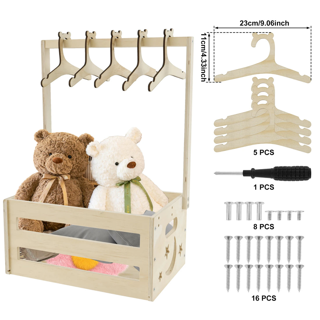 Wood Storage Crate Baby Shower Clothing Basket Toys