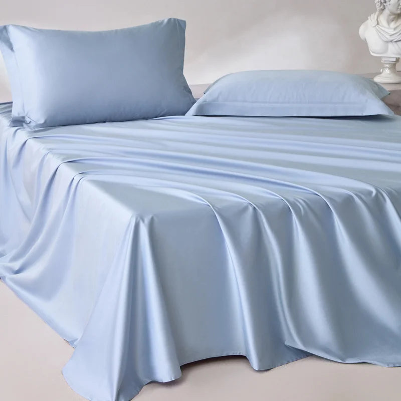 1pc Bed Flat Sheet 100% Egyptian Cotton Solid Color Top Sheets Single Double