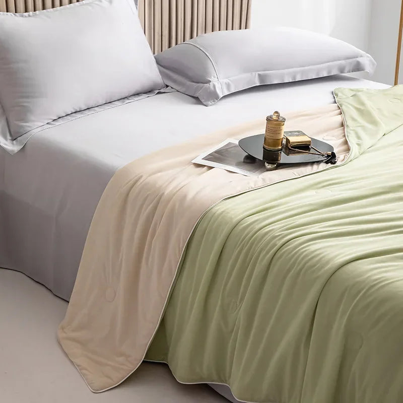 Air Condition Comforter for Summer Pure Color Ice Silk Cooling Blanket