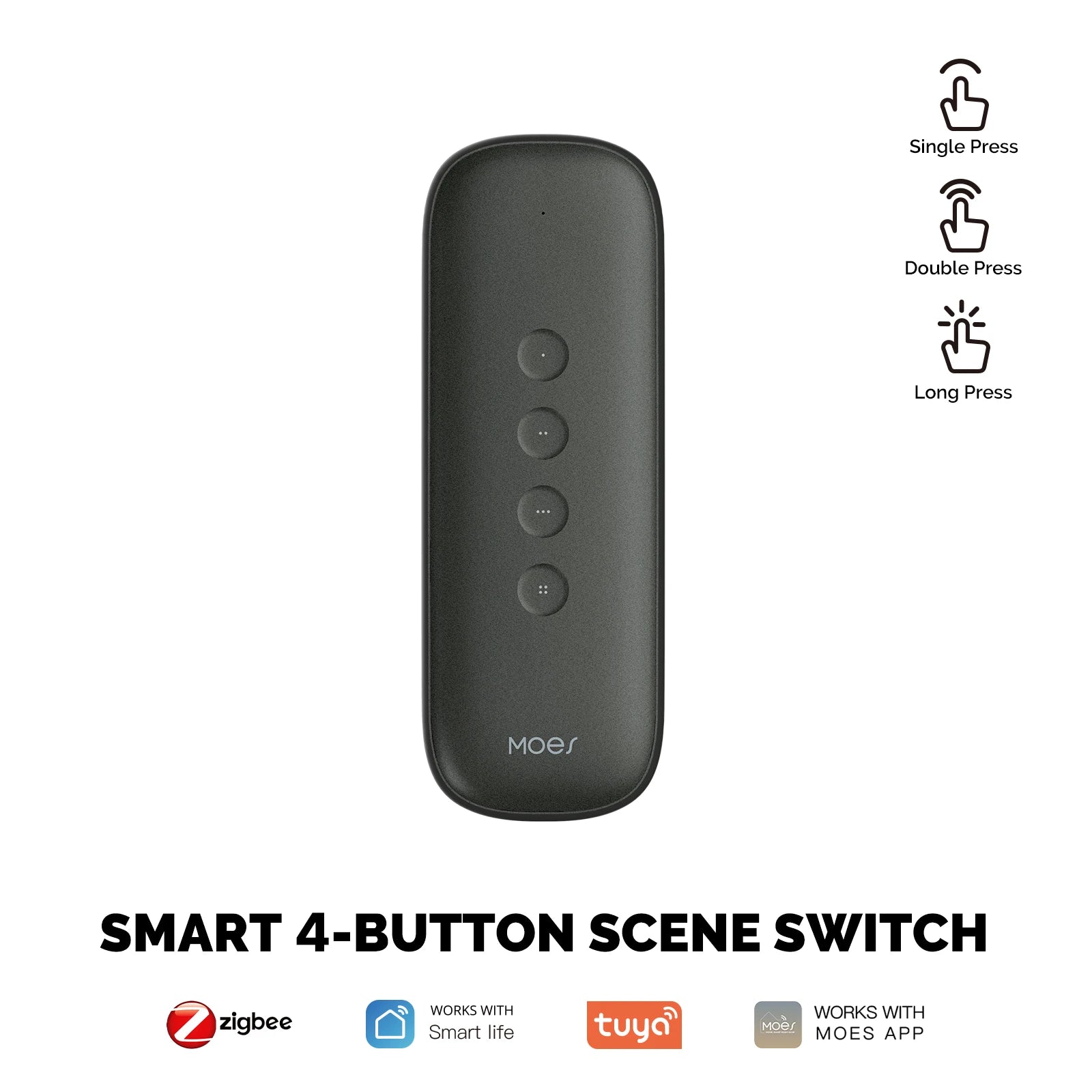 Tuya ZigBee Smart Scene Switch 4Button Portable Wireless Lighweight