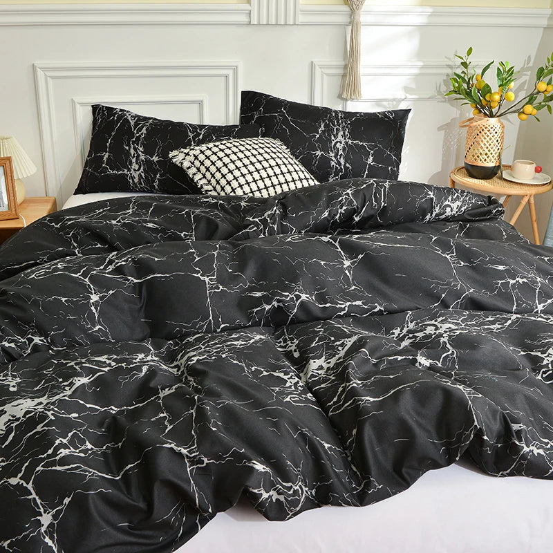 Black Marble Duvet Cover Sets Single/Queen/King Comforter
