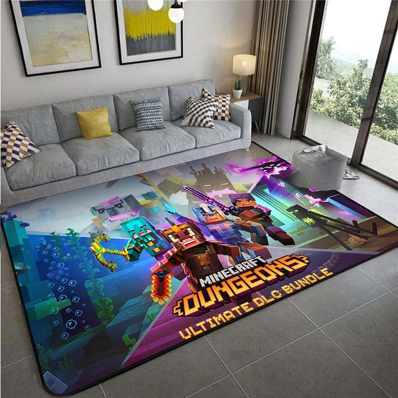 3D Game M-MINE Sandbox Carpet for Living Room Decor Bedroom