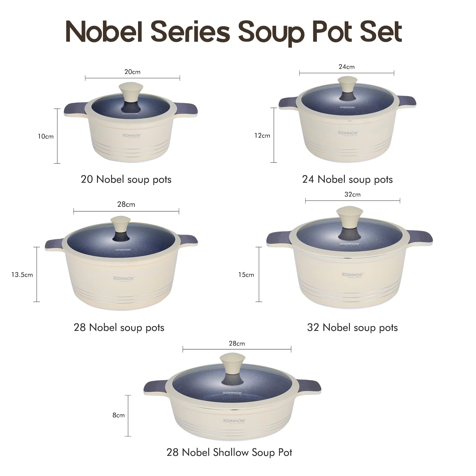 DONNOR Ceramic Cookware Set,Healthy Non-stick Cookware Set