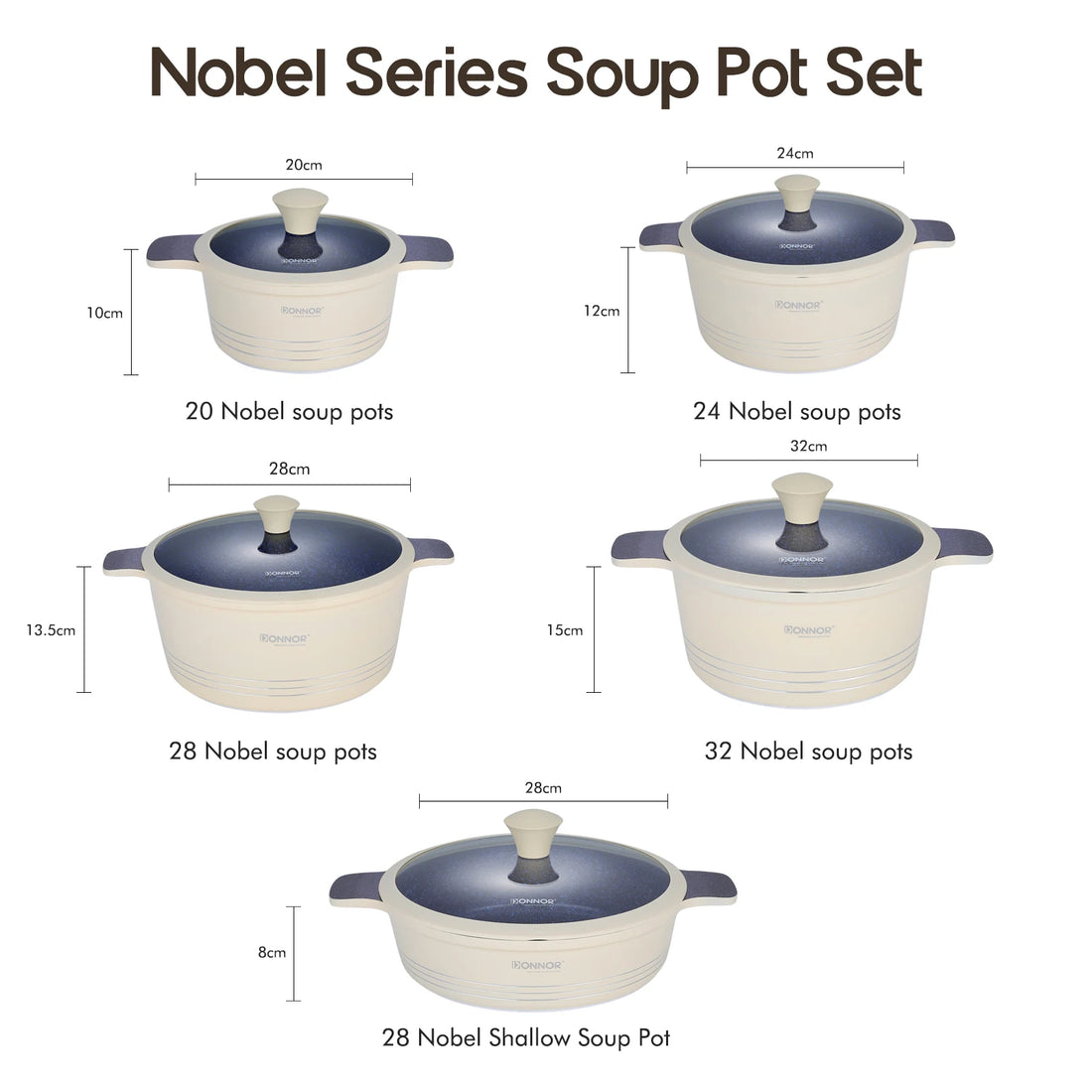 DONNOR Ceramic Cookware Set,Healthy Non-stick Cookware Set