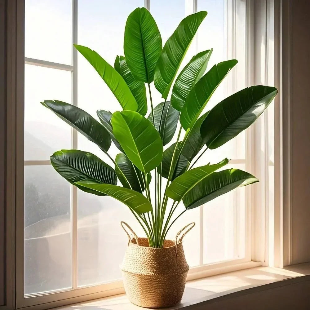 1pc 18 Leaves Artificial Plants Large Tropical Palm Tree Fake Banana Plants