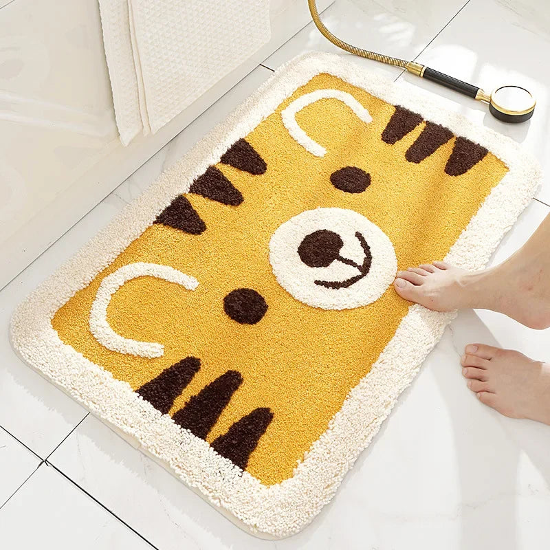 Frog and Bear Flocking Bath Mat Home Decoration Door Mat