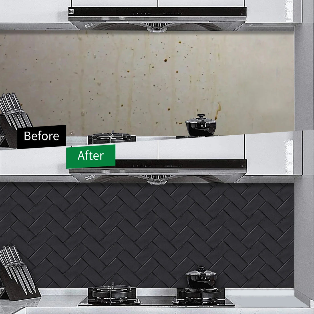 10pcs 3D Imitation Tile Self-Adhesive Wall Stickers Peel And Stick Wall Tiles