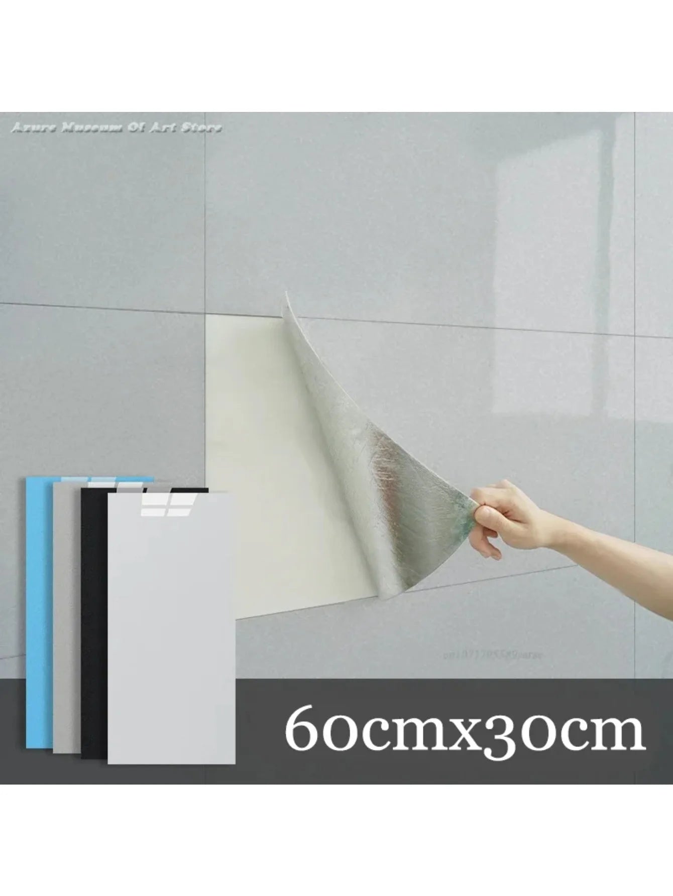 10Pcs Self-adhesive Marble Tiles Sticker Waterproof 30cmx60cm Tiles