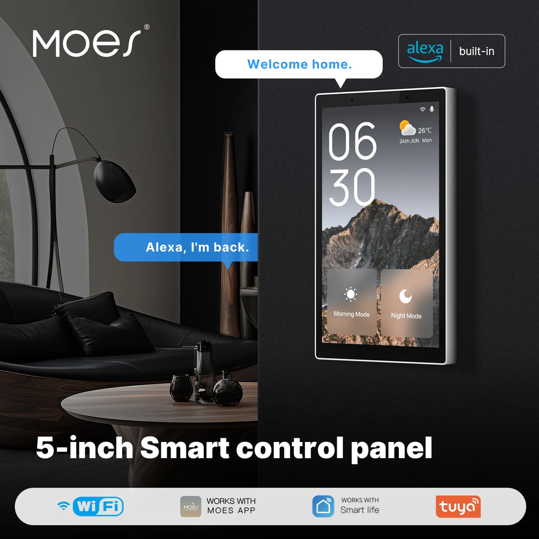 MOES Tuya Wifi Smart 5-inch Touch Screen Voice Control