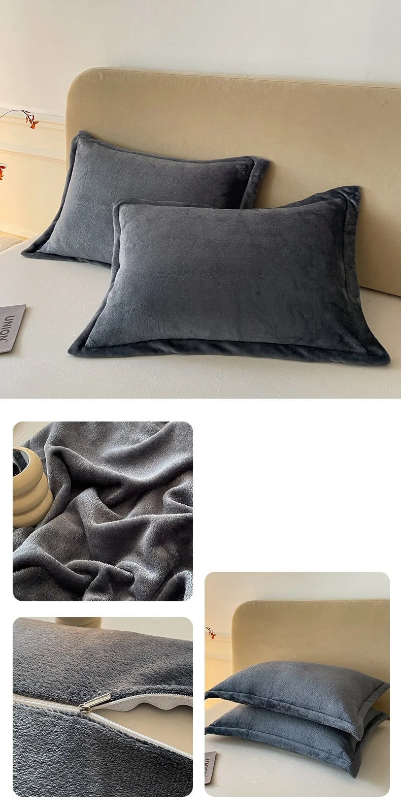 Solid Color Pillows Cover Velvet Pillowslip funda almohada 48x74cm Pillowcase
