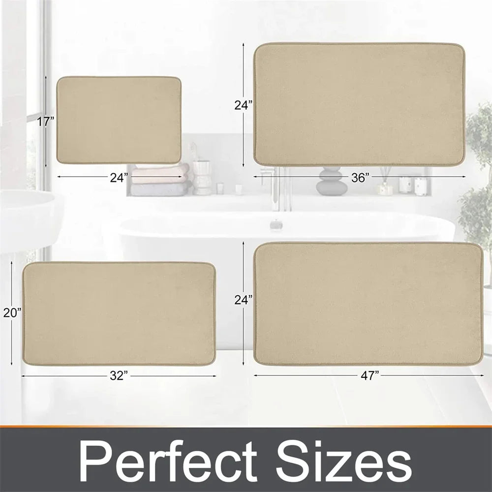 Homaxy Super Absorbent Bath Mat Memory Foam Carpet Non-Slip