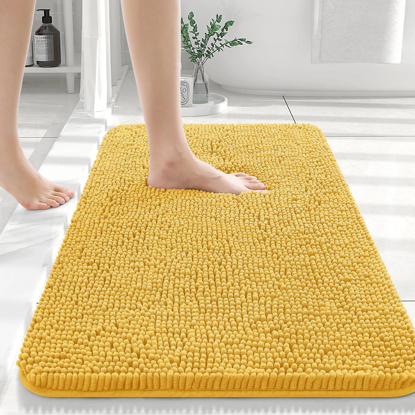 HAPIHAPPY New Chenille Bathroom Rug Mat Extra Soft Thick