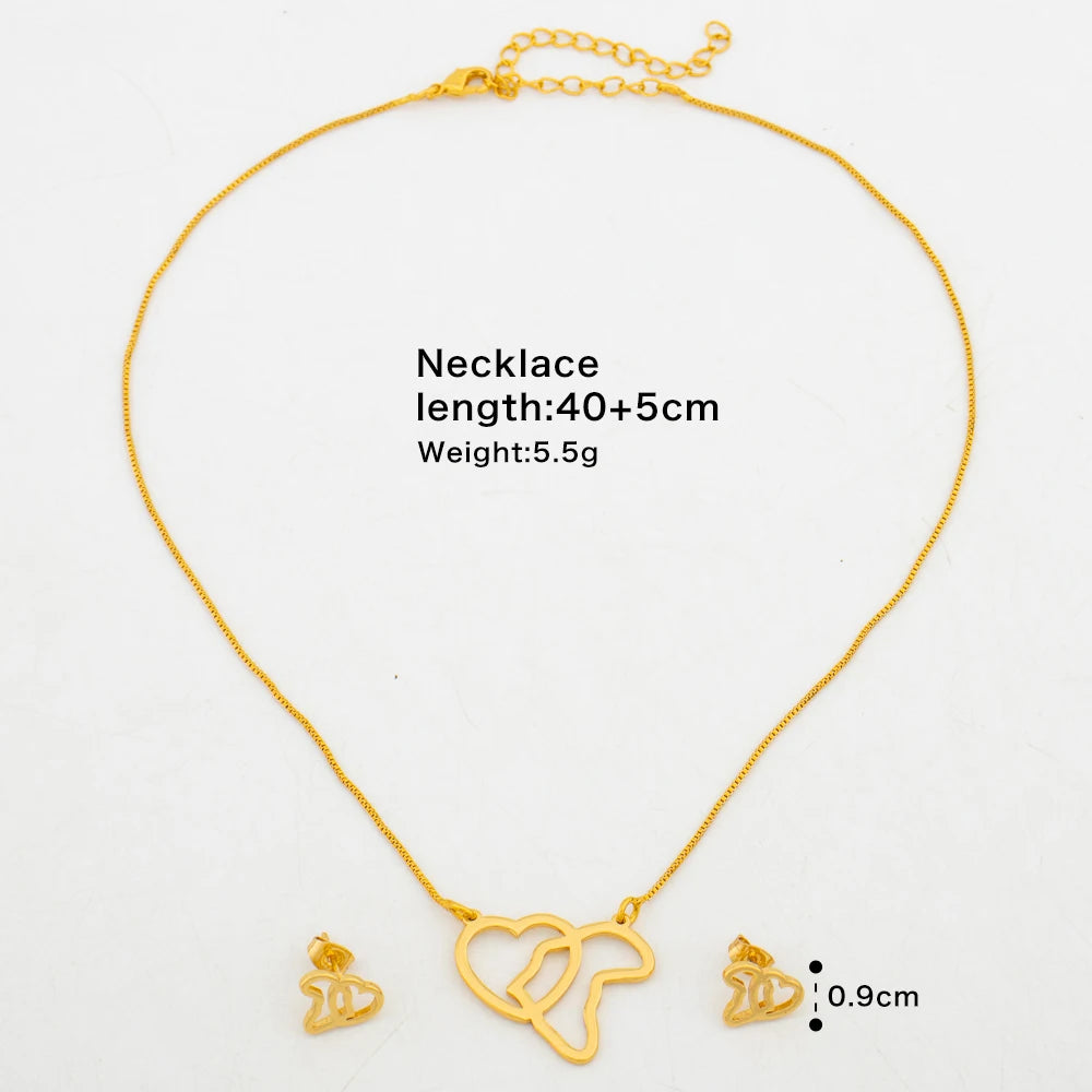 Bohemian Fashion Italian Women's Jewelry Set 18K Gold Plated