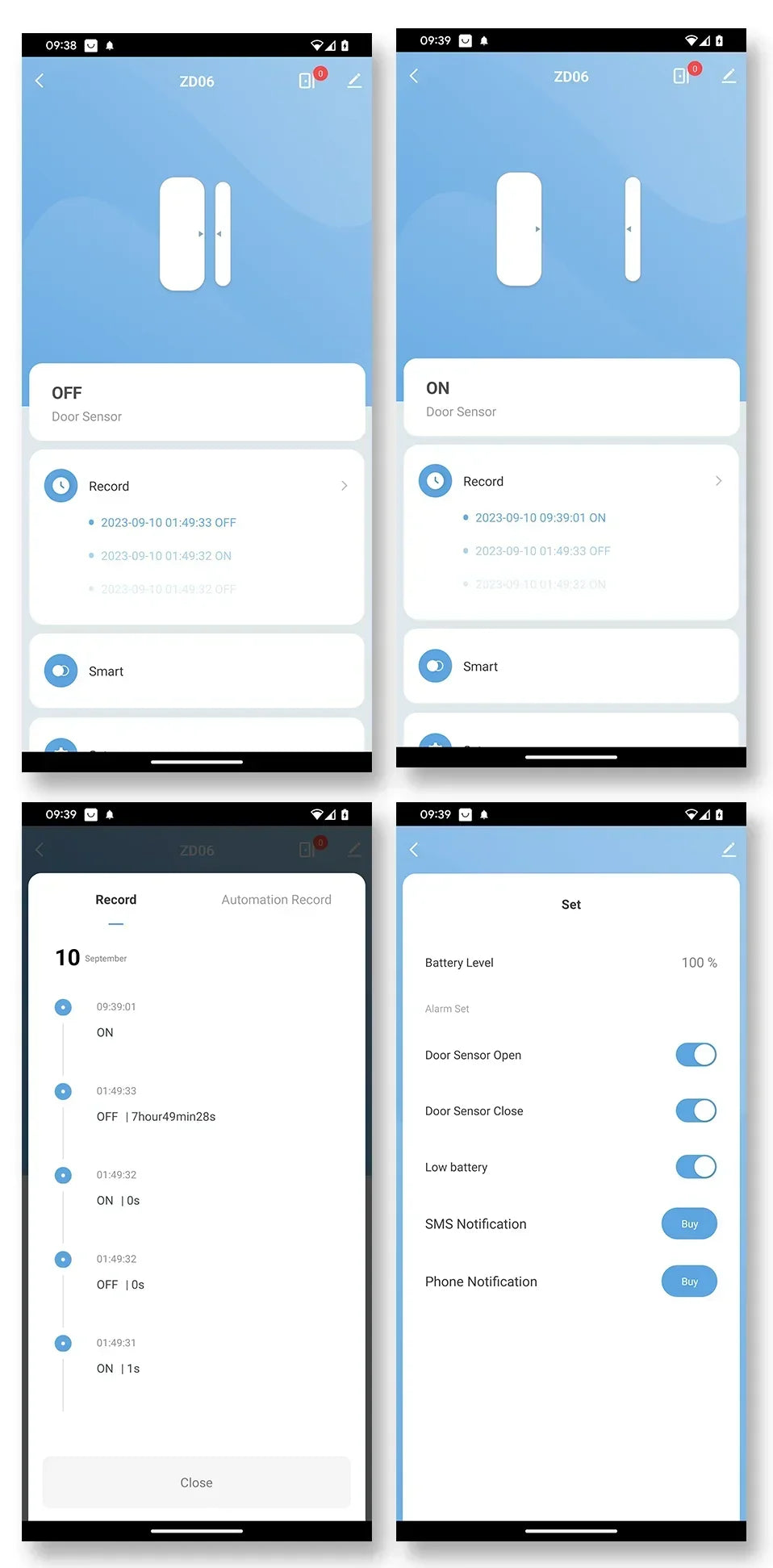 Tuya Zigbee Wifi Door Sensor Window Entry Sensor Security Burglar
