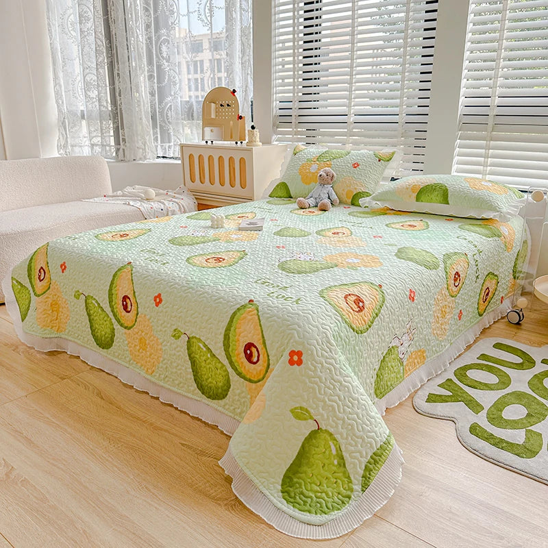 Thicken Bed Cover Floral Style Bedspread Home Bed Linen Double Bedspreads