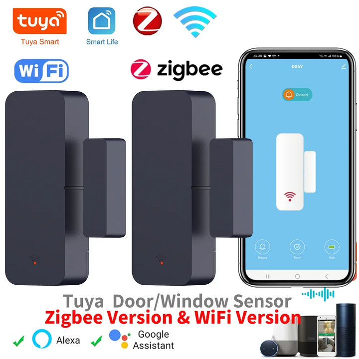 Tuya Zigbee Wifi Door Sensor Window Entry Sensor Security Burglar