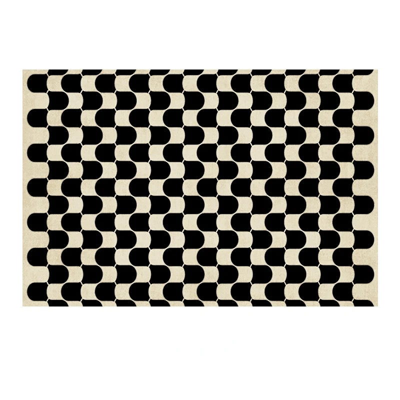 French Retro Rugs for Bedroom Checkerboard Living Room Decoration