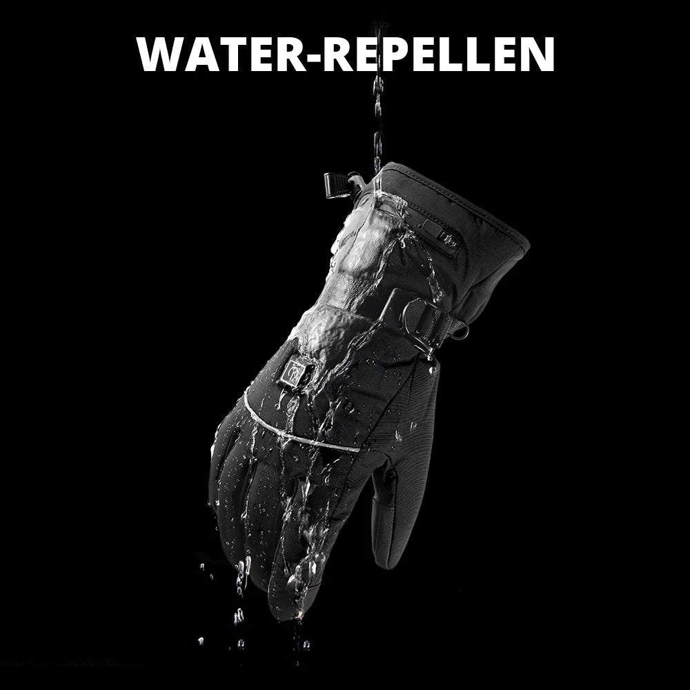 Heated Gloves Battery Heat Motorcycle Gloves Goat-skin Leather 3 Gears