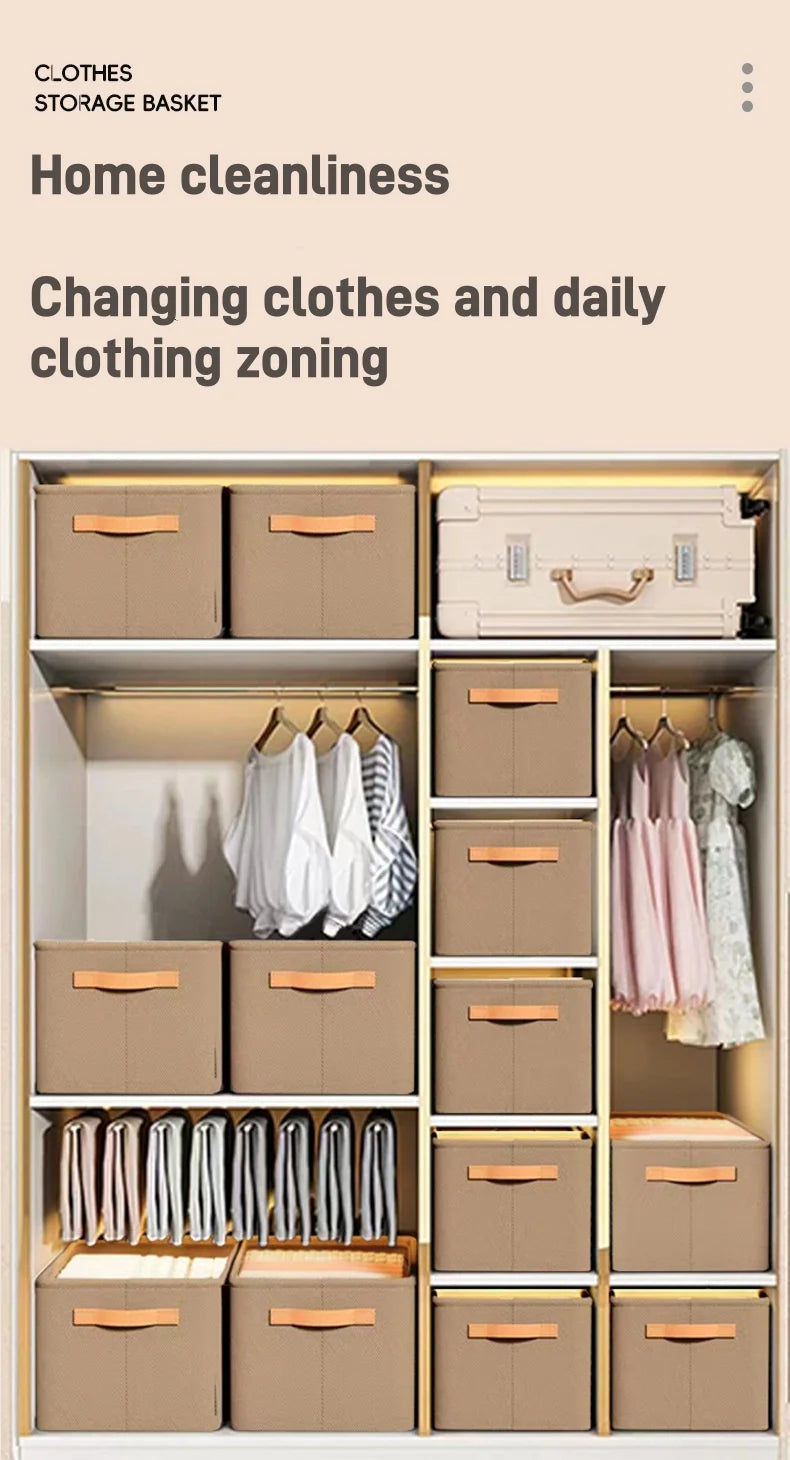 Folding Cotton Linen Storage Box Basket For Storing Dirty Clothes Laundry Basket