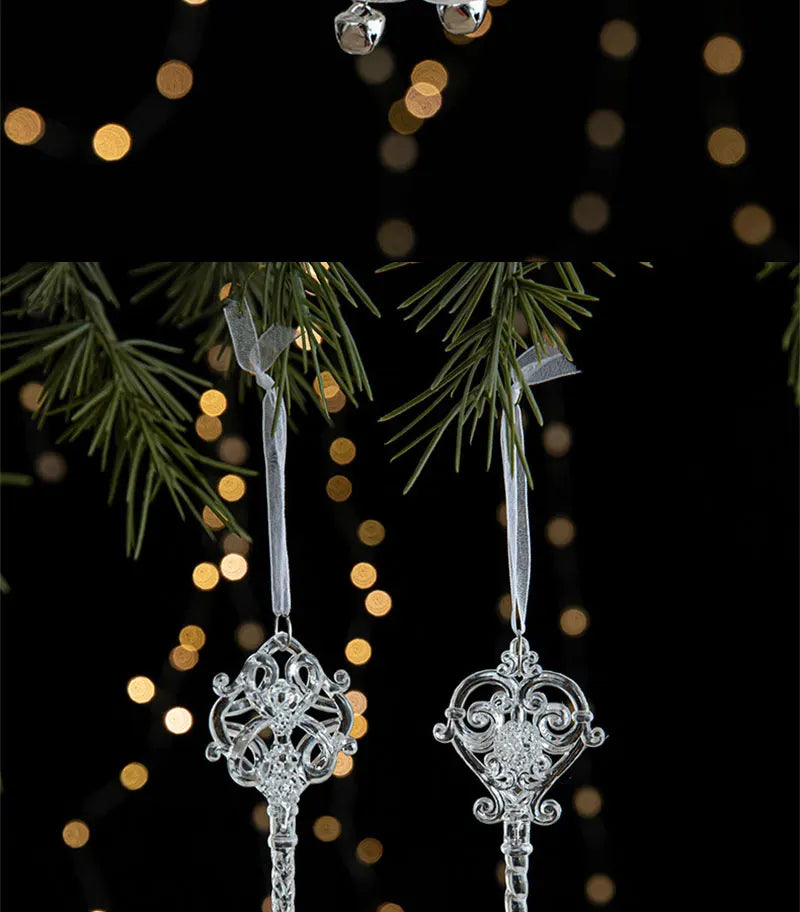 Crystal Christmas Tree Ornaments Acrylic Clear Hanging Crystals for Christmas