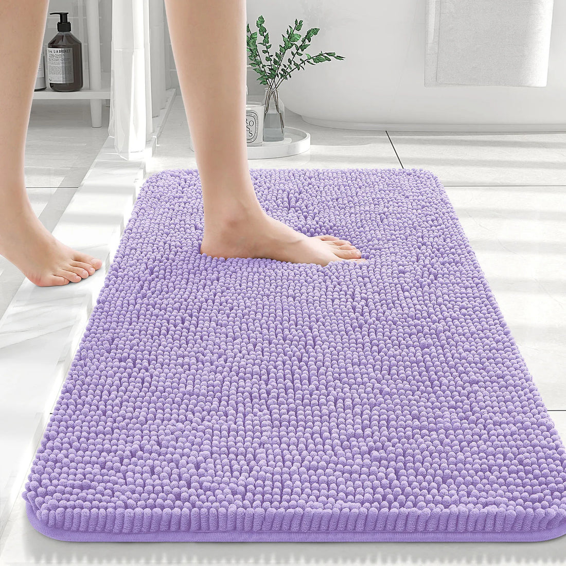 HAPIHAPPY New Chenille Bathroom Rug Mat Extra Soft Thick