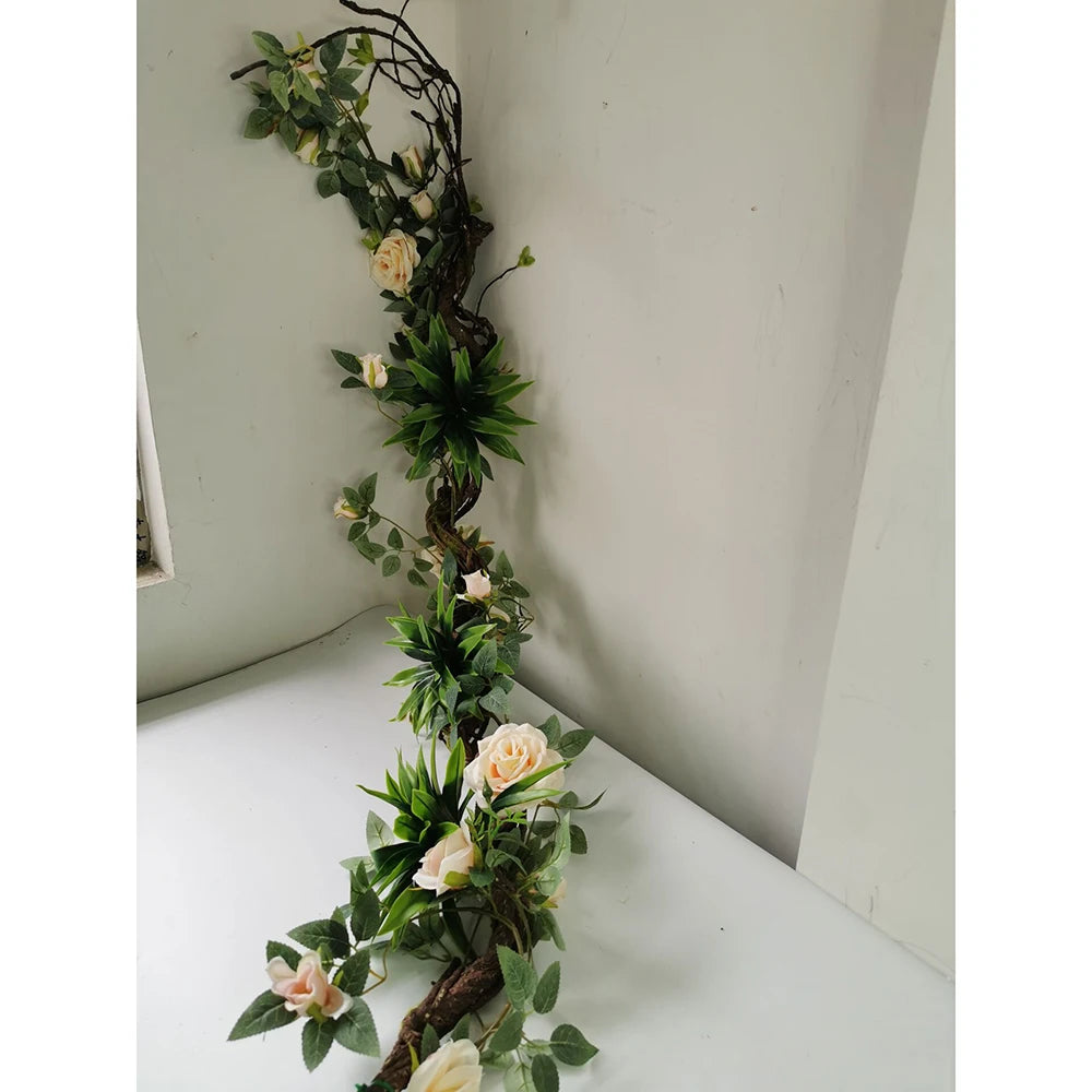 1.75 Meter Artificial Vine Green Leaf Simulation Rose Rattan Plant