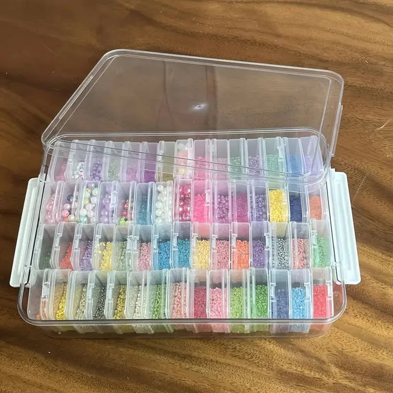 White transparent plastic storage box combination