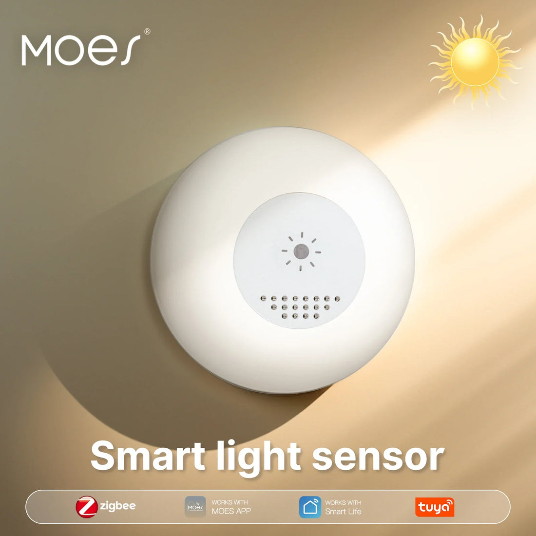 MOES Tuya Zigbee Smart Light Sensor Illuminance Brightness Detection