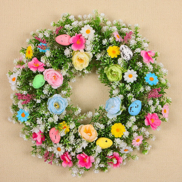 Easter Decoration Flower Wreath 55cm Spring Easter Egg Berry