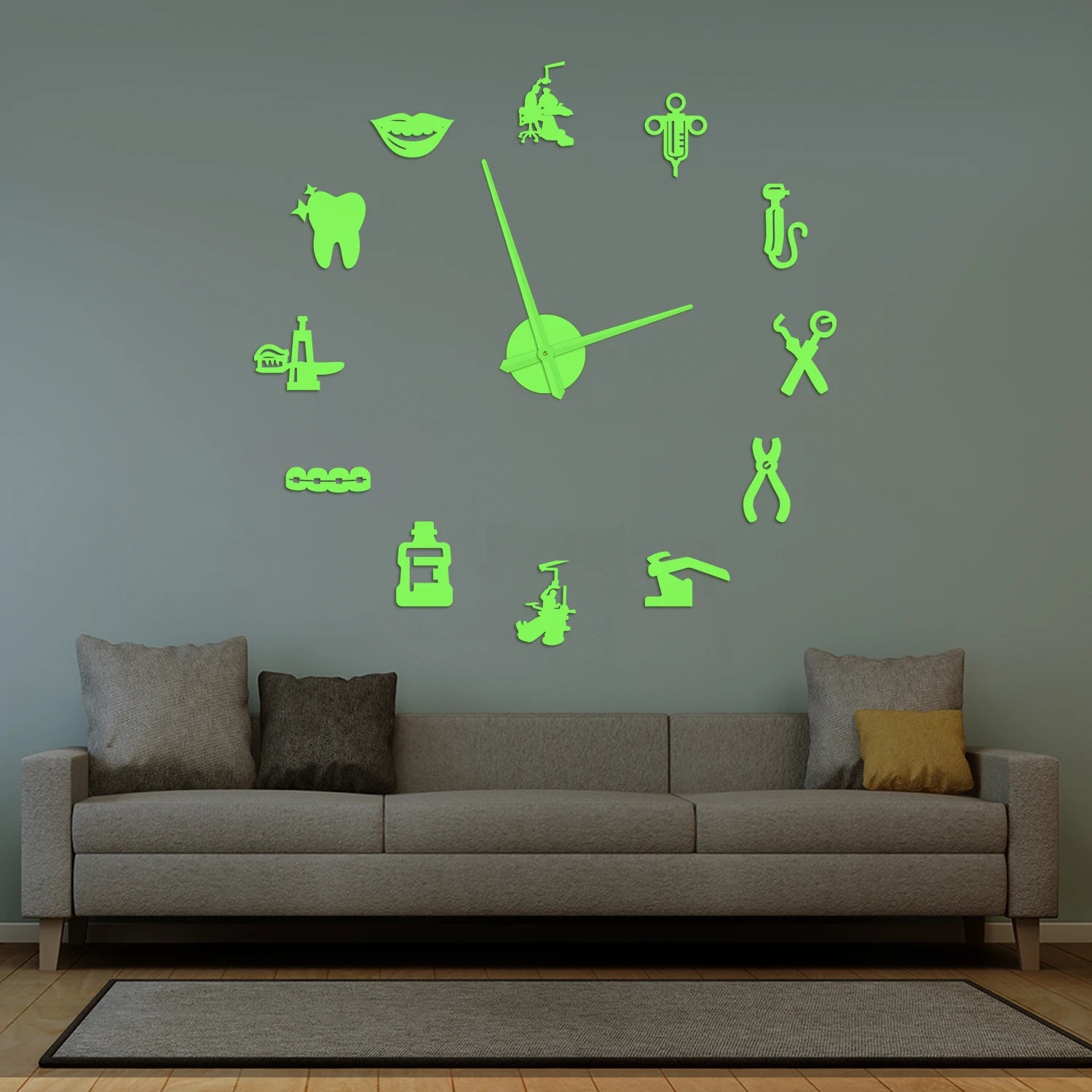 Dentist DIY Giant Wall Clock Dental Doctor Oversized Wall Clock