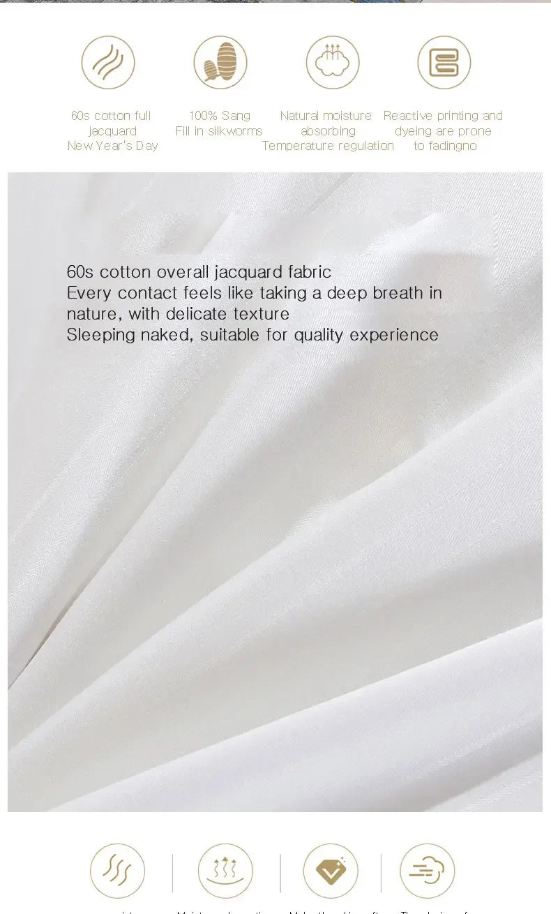 Natural Mulberry Silk Duvet Luxury Queen King Size Comforter