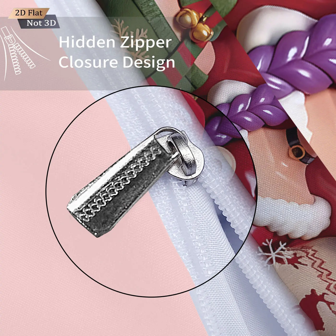 3pcs Christmas imitation relief K-Pop Demon Hunters printed coreless down comforter set