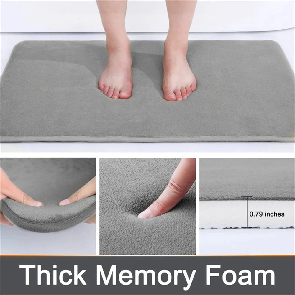 Homaxy Super Absorbent Bath Mat Memory Foam Carpet Non-Slip