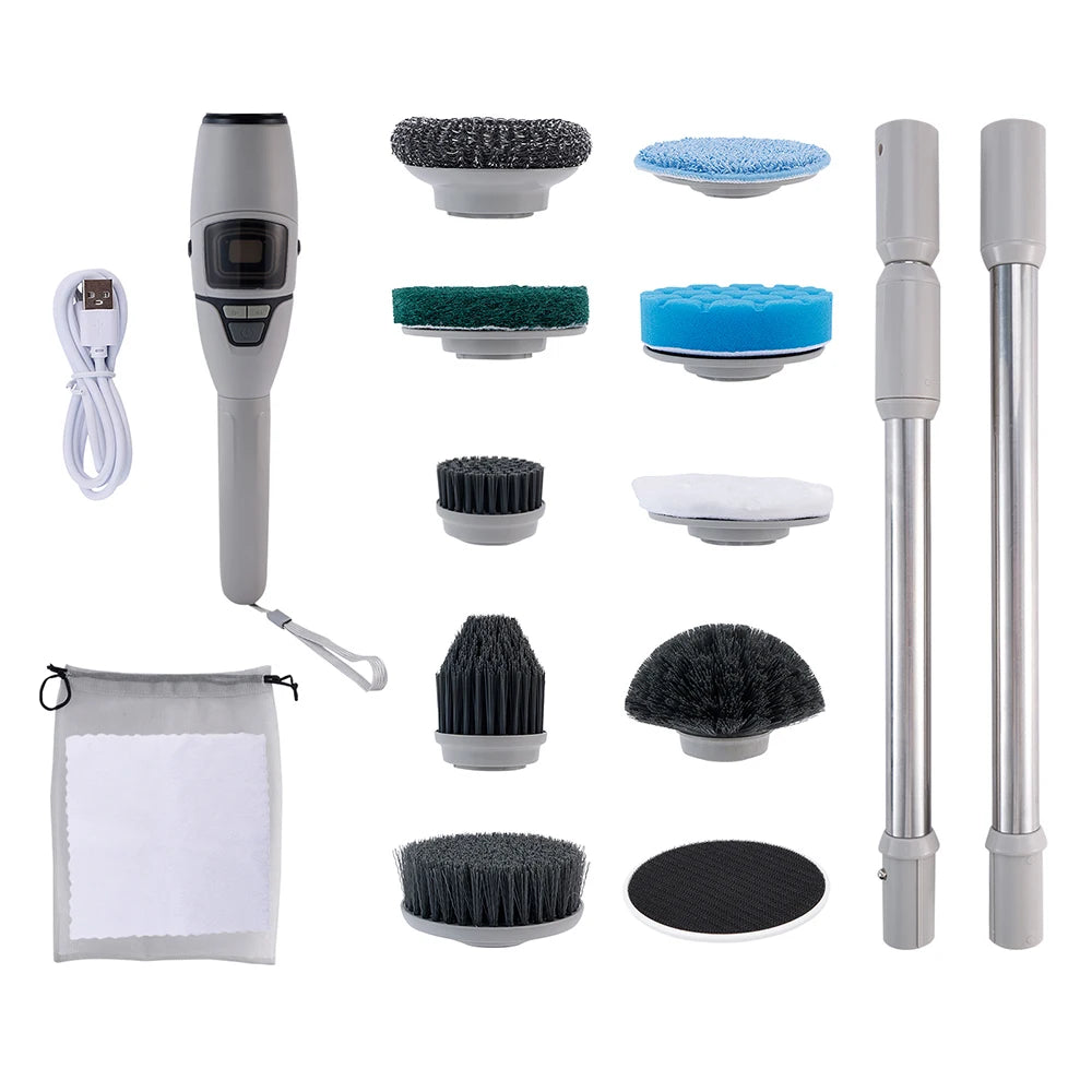 Electric Bathroom Cleaning Brush 10 in 1 Multifunctional Household Wireless