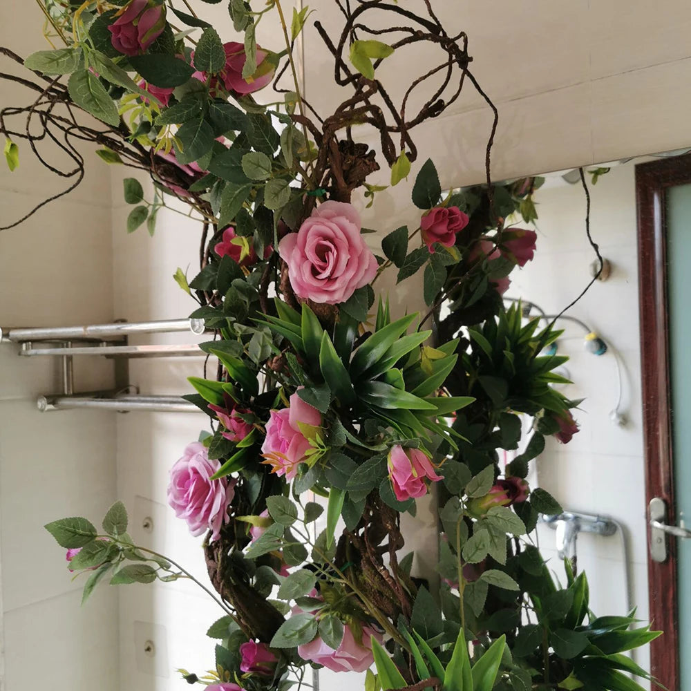 1.75 Meter Artificial Vine Green Leaf Simulation Rose Rattan Plant