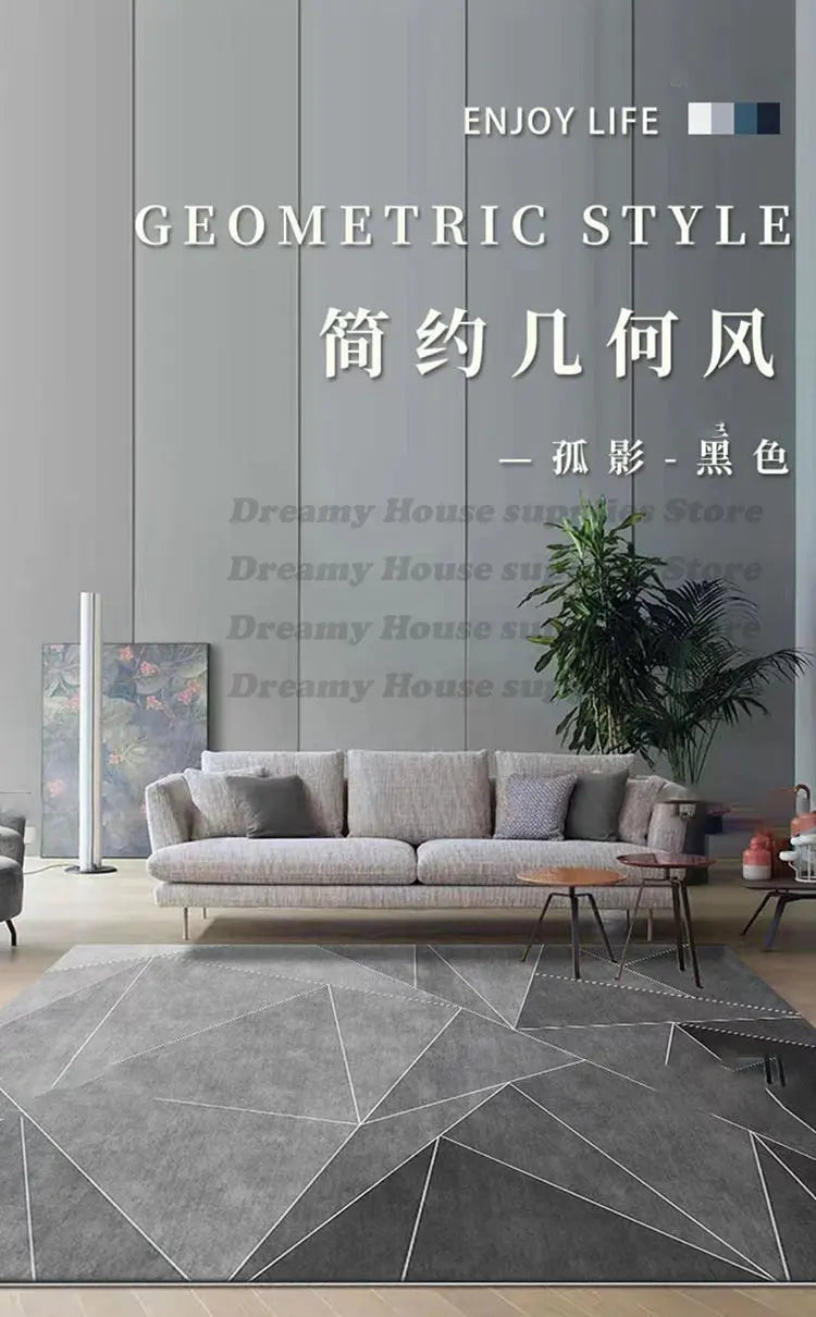 Modern Rectangular Chair Mat for Room Study Geometric