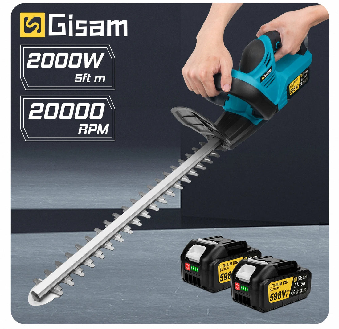 Gisam 20000RPM Brushless Electric Hedge Trimmer